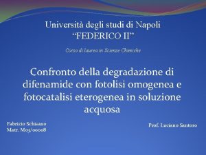 Universit degli studi di Napoli FEDERICO II Corso