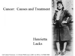 Cancer Causes and Treatment Henrietta Lacks Cell Culture