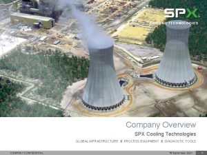 Company Overview SPX Cooling Technologies GLOBAL INFRASTRUCTURE X