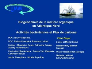 Biogochimie de la matire organique en Atlantique Nord