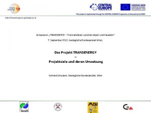 Symposium TRANSENERGY Thermalwsser zwischen Alpen und Karpaten 7