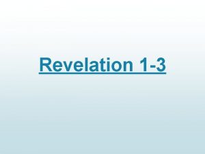 Revelation 1 3 It is pronounced REVELATION not