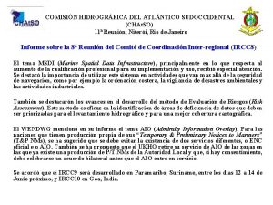 COMISIN HIDROGRFICA DEL ATLNTICO SUDOCCIDENTAL CHAt SO 11
