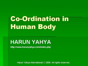 CoOrdination in Human Body HARUN YAHYA http www