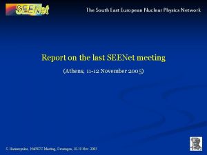 The South East European Nuclear Physics Network Report