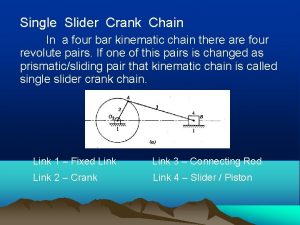 Single Slider Crank Chain In a four bar