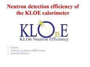 Neutron detection efficiency of the KLOE calorimeter P