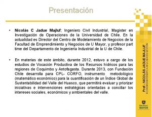 Nicols C Jadue Majluf Ingeniero Civil Industrial Magister