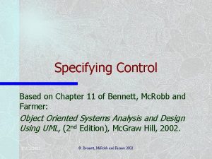 Specifying Control Based on Chapter 11 of Bennett