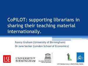 Co PILOT supporting librarians in sharing their teaching