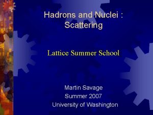 Hadrons and Nuclei Scattering Lattice Summer School Martin