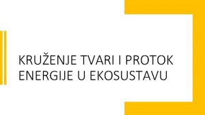 KRUENJE TVARI I PROTOK ENERGIJE U EKOSUSTAVU ive