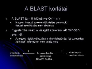 A BLAST korltai 1 A BLAST tr ill