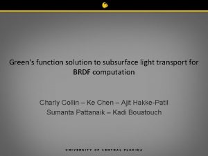 Greens function solution to subsurface light transport for