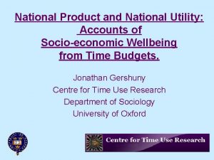 National Product and National Utility Accounts of Socioeconomic