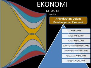 EKONOMI KELAS XI SMAMA APBNAPBD Dalam Pembangunan Ekonomi