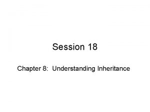 Session 18 Chapter 8 Understanding Inheritance Recall Exercise