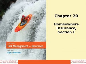 Chapter 20 Homeowners Insurance Section I Agenda Homeowners