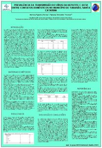 PREVALNCIA DA TRANSMISSO DO VRUS DA HEPATITE C