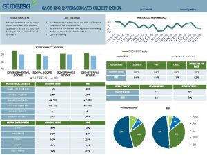 GUDBESG SAGE ESG INTERMEDIATE CREDIT INDEX as of