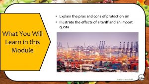 Explain the pros and cons of protectionism Illustrate
