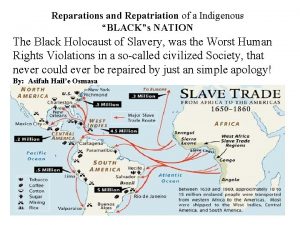 Reparations and Repatriation of a Indigenous BLACKs NATION