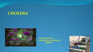 CHOLERA DR BENSOUICI N MALADIES INFECTIEUSES HMRUC INTRODUCTIONDEFINITION