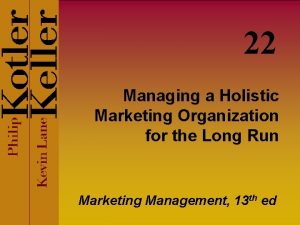 22 Managing a Holistic Marketing Organization for the