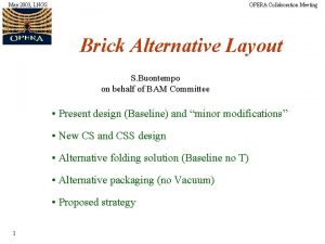 May 2003 LNGS OPERA Collaboration Meeting Brick Alternative