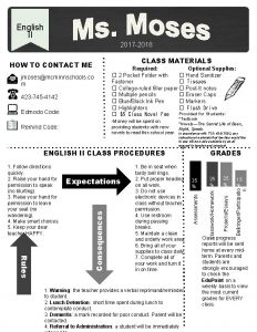 English II 2017 2018 CLASS MATERIALS HOW TO