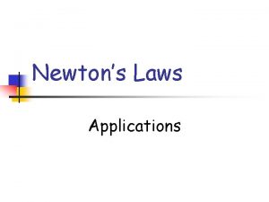 Newtons Laws Applications Introduction to Friction Friction n