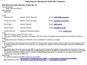 Radio Resource Allocation for Multiradio Coexistence IEEE 802