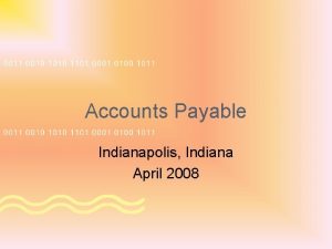 Accounts Payable Indianapolis Indiana April 2008 Introductions Ground