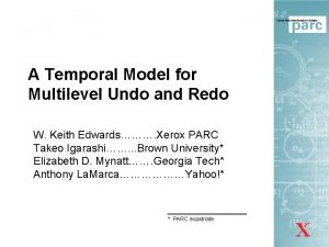 A Temporal Model for Multilevel Undo and Redo