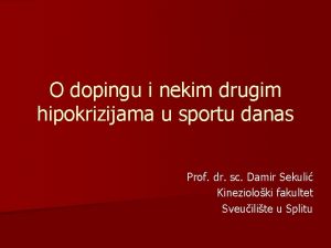 O dopingu i nekim drugim hipokrizijama u sportu