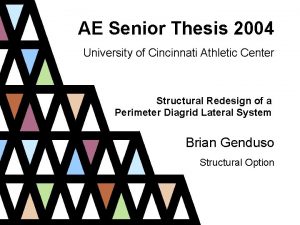 AE Senior Thesis 2004 University of Cincinnati Athletic