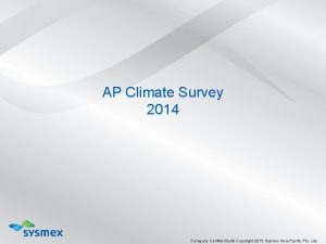 AP Climate Survey 2014 Company Confidential Copyright 2013