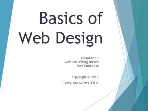 Basics of Web Design Chapter 12 Web Publishing