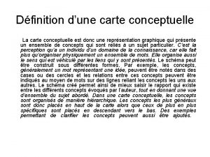 Carte conceptuelle définition Carte conceptuelle définition