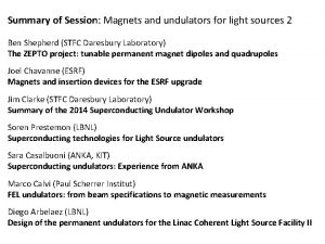 Summary of Session Magnets and undulators for light