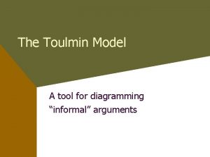 The Toulmin Model A tool for diagramming informal