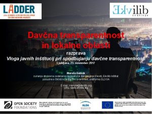 Davna transparentnost in lokalne oblasti razprava Vloga javnih