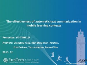 The effectiveness of automatic text summarization in mobile