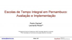 Escolas de Tempo Integral em Pernambuco Avaliao e