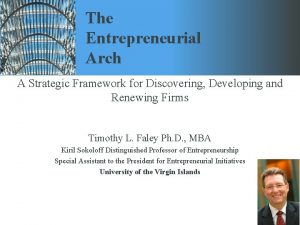 The Entrepreneurial Arch A Strategic Framework for Discovering