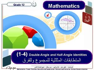 Grade 12 Mathematics 1 4 DoubleAngle and HalfAngle