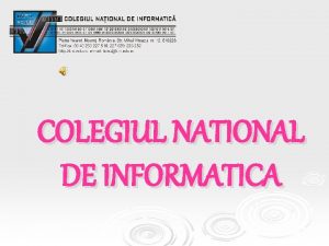 COLEGIUL NATIONAL DE INFORMATICA RAPORT PRIVIND ACTIVITATEA INSTRUCTIVEDUCATIV