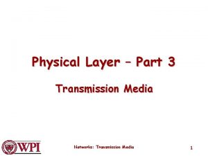 Physical Layer Part 3 Transmission Media Networks Transmission