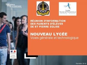 RUNION DINFORMATION DES PARENTS DLVES DE ST PIERRE