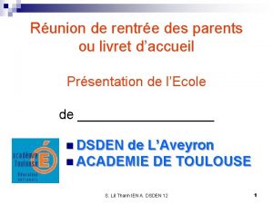 Runion de rentre des parents ou livret daccueil